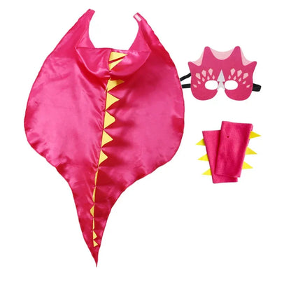 Boys Girls Dinosaur Cape Dragon Hooded Cloak for Kids Halloween Costume Christmas Fancy Cape Mask Cosplay Costumes