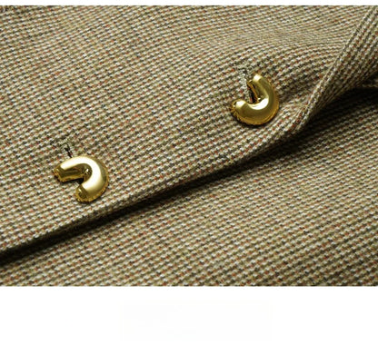 Women's Blazer Floral Spliced Jacquard Cuff Blazers Spring 2026 Old Money Style Oversize Long Wool Coats GO57DN002081
