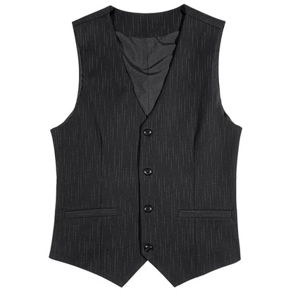 Plus Size 7XL 6XL 5XL Men's Fashion Striped Suit Vest British Style Business Work Slim Fit Wedding Social Sleeveless Vest
