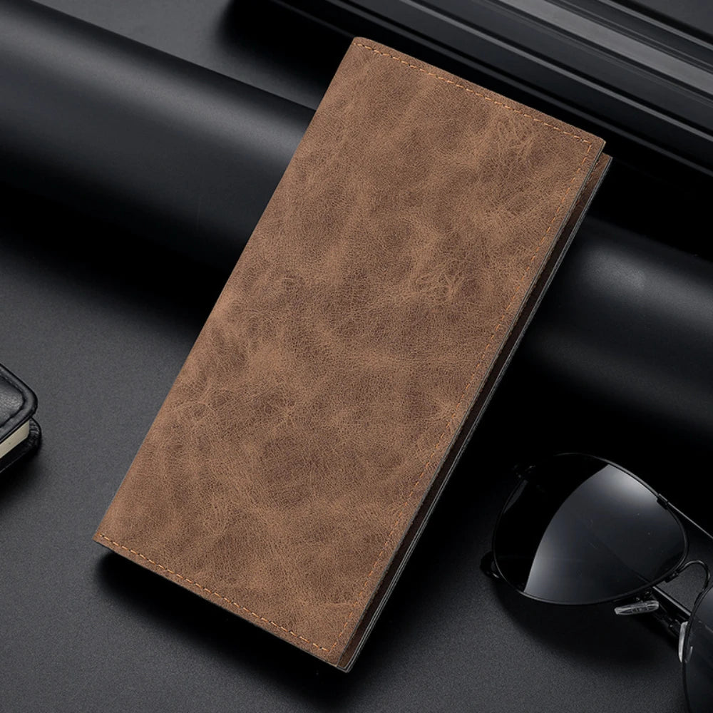 Vintage Long Section Soft PU Wallet For Men Bags Slim Purse Male Simple Purses Casual Business Money Coin Credit Cards Holders
