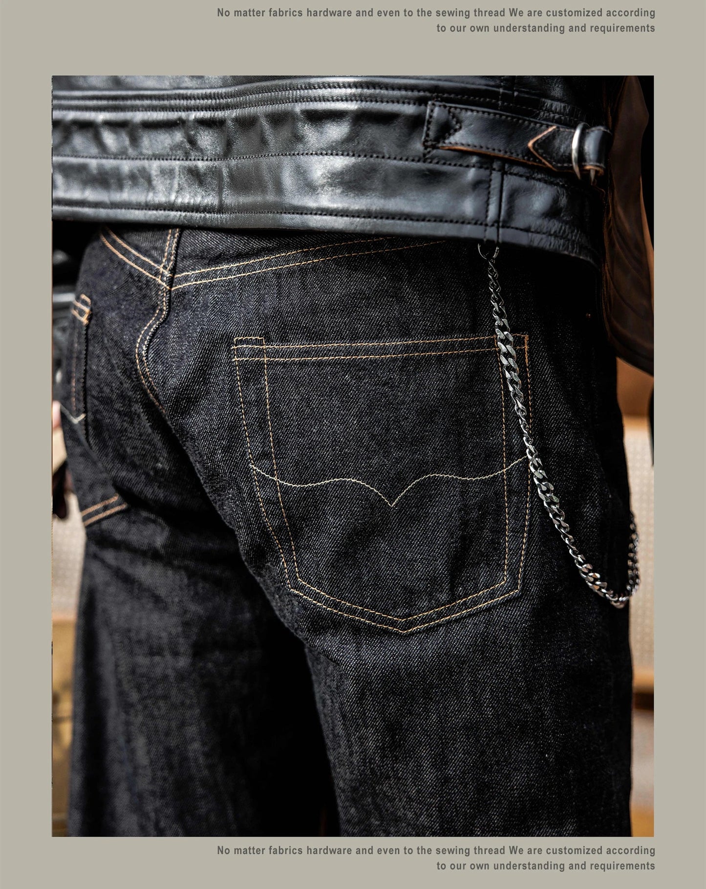 American Pants Men's Summer Thin 12oz Loose Straight Selvedge Denim Jeans 634 Version