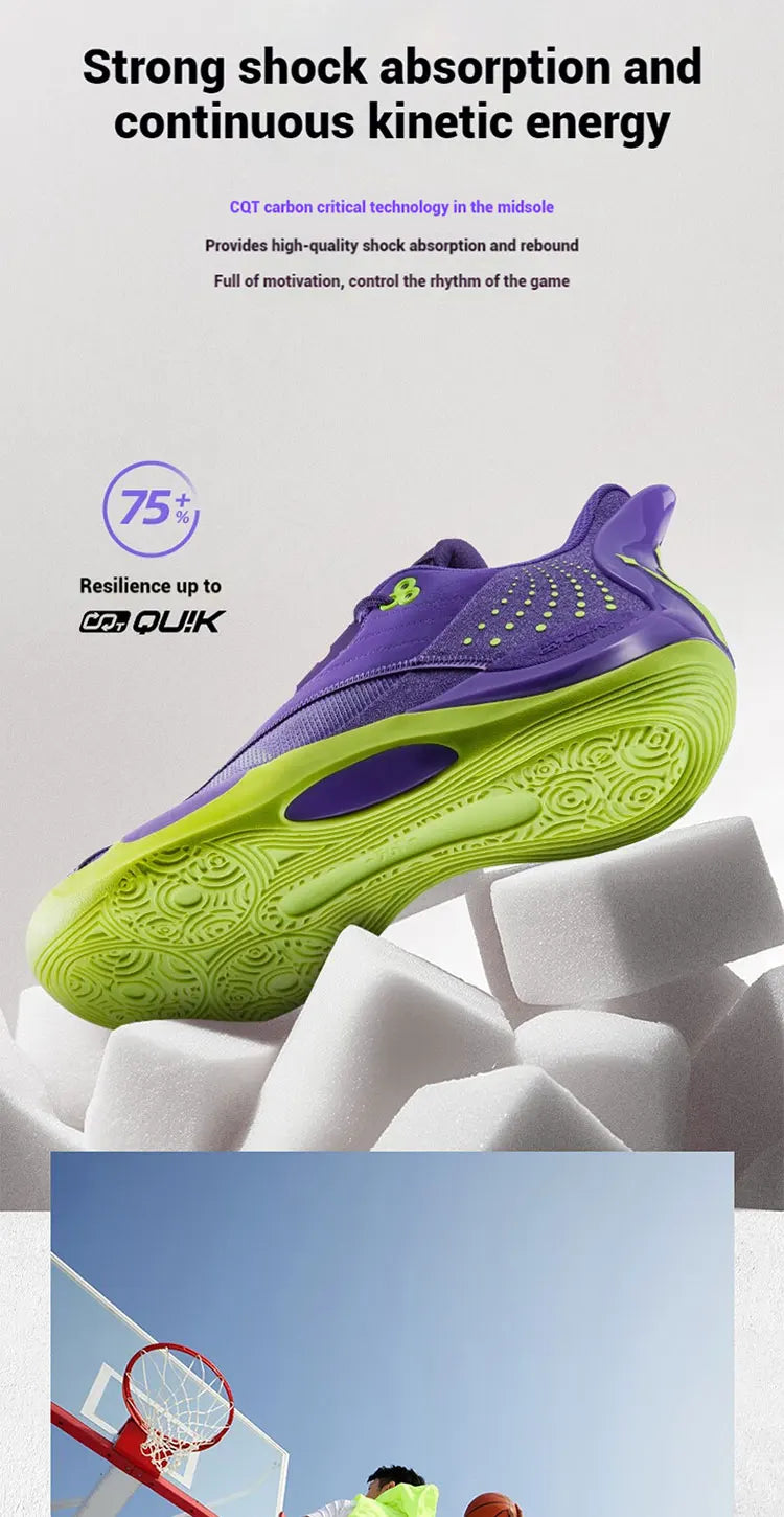 Team Joker Men Basketball Shoes Combat Rebound Anti-slip Wear-resistant CQT-QU!K Stable High-top Sneakers 572511105