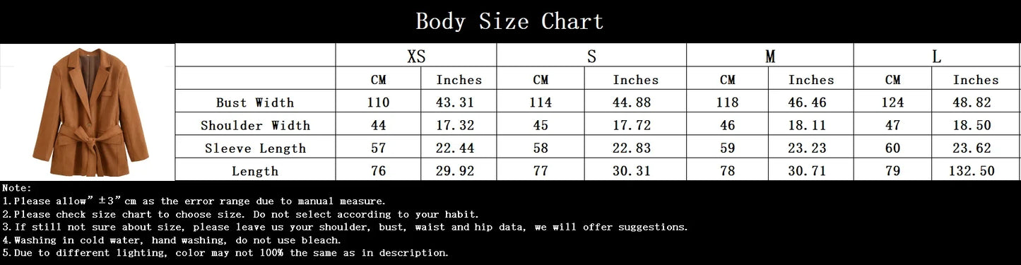 Office Lady Suede Blazer V Neck Sashes Long Pockets Blazer Fashion 2025 Fall Streetwear Outwear Winter Thick Coats