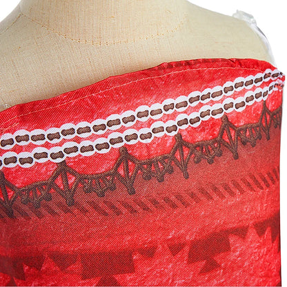 New Moana 2 Dress for Girl Vaiana Cosplay Clothes Kids Single Shoulder Princess Costume Children Halloween Carnival Party Outfit