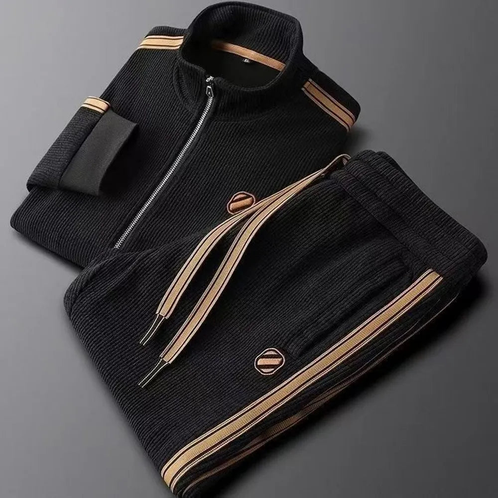 Autumn Sports Men Sets Suit for Men Zipper Hooded Cardigan Jacket Straight leg Sweatpants two-piece Set