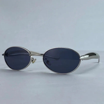 Sexy Small Oval Punk Sunglasses Women 2026 Luxury Vintage Steampunk Metal Frame Sun Glasses For Ladies Trendy Traveling Shades