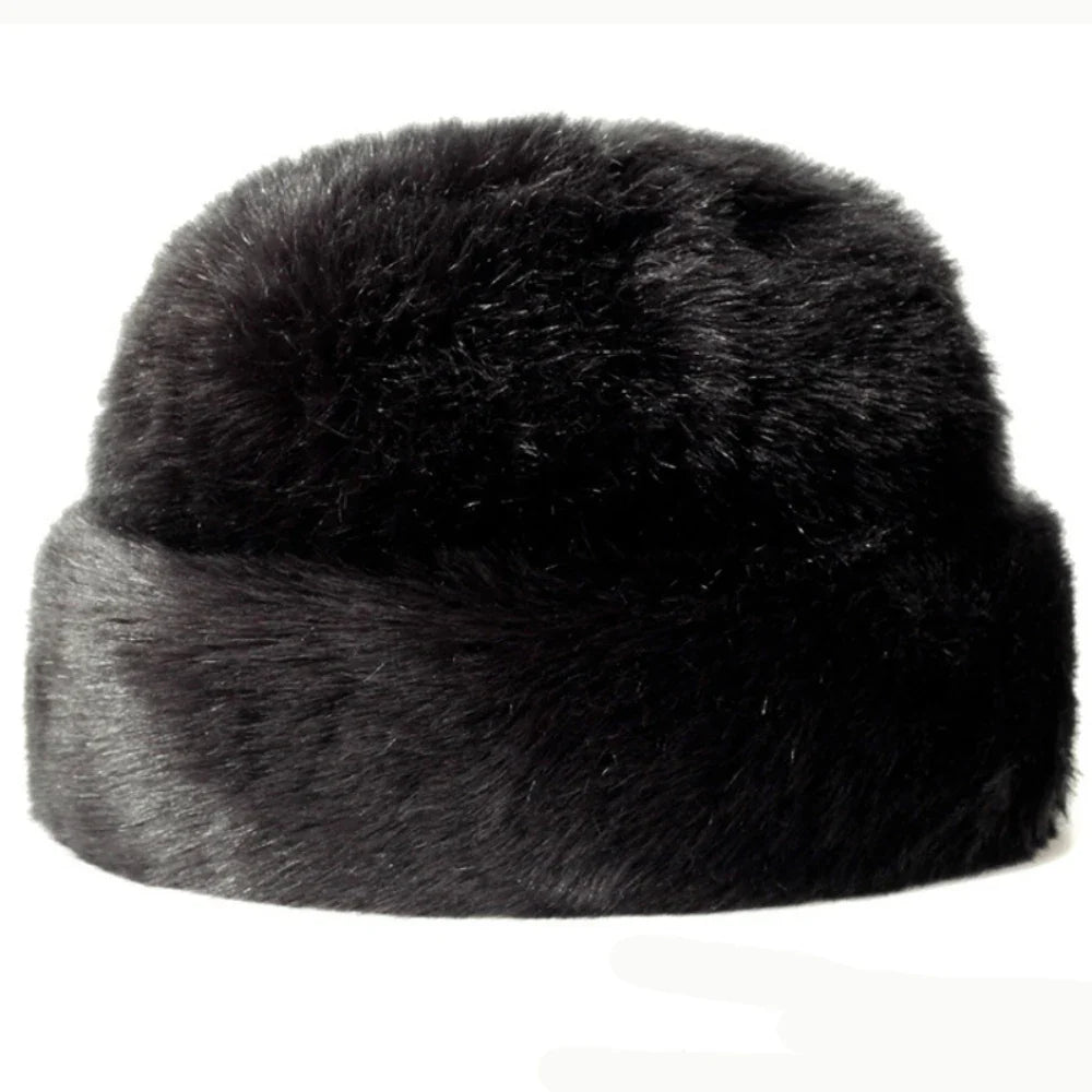 Thick Warm Winter Hats for Men Classic Faux Fur Russian Hat Male Snow Ski Earflap Cap Bomber Hat Dad Father Russian Cap