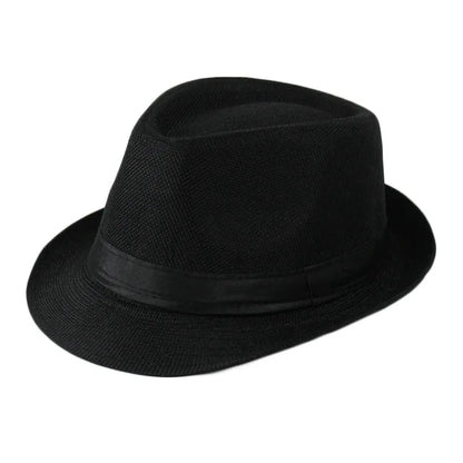 Summer Fedoras for Men Middle old aged Cap Linen Panama Solid  Jazz Hat Cowboy  Men's Women's  British Party Sun Hat