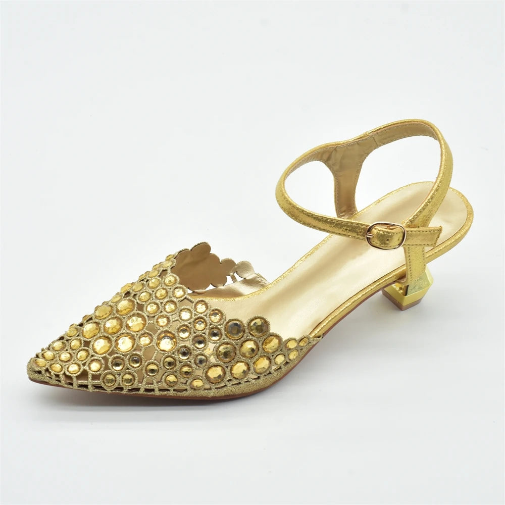 New Arrival Party Shoe and Bag Set for Women Italy 2026 Nigeria Elegance Party Rhinestone Pointed Toe Women's Shoes High Heel