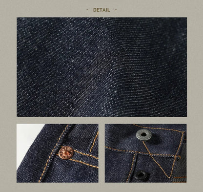 55501 Relaxed Straight Fit Men's Jeans Raw Selvedge Denim Pants Amekaji