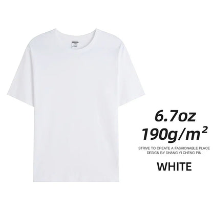 6.7oz 190grams Combed Cotton Tees Tshirts Mens Solid Tops Woman Male Custom Team Uniform Class Clothes Summer Customization