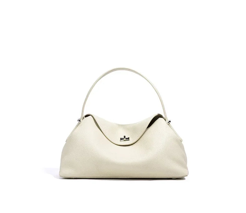 Genuine Grade Cow Leather Fashion Women's Black Handbag Luxury Deisgner Cowhide Shoulder Crossbody Female Bag Beige Coffe Brown