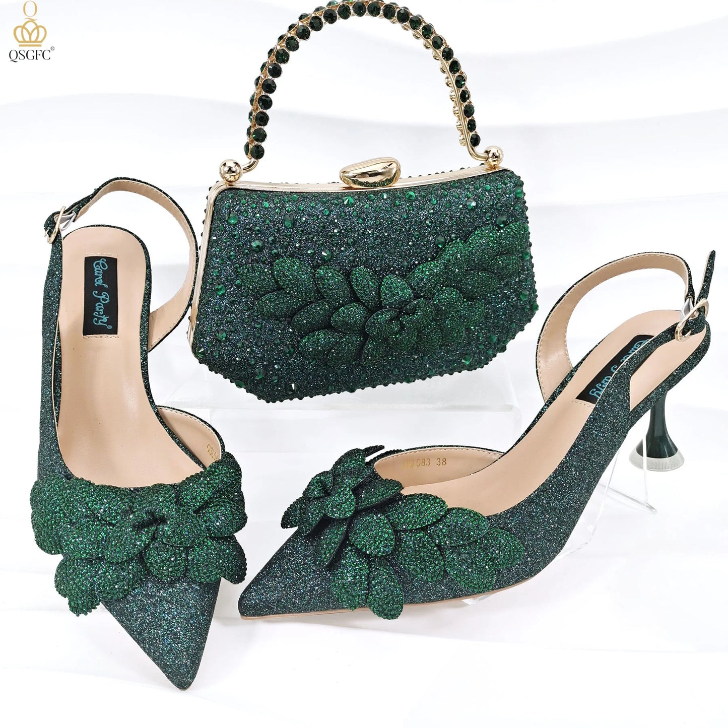 Nigerian Banquet Shoes and Bags African Fashion Peach Ladies Matching Shoes and Bags Pointed Toe High Heels Wedding Party