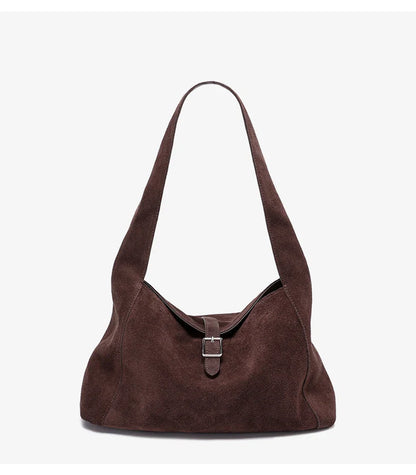 New Winter Women's Natural Suede Leather Bags Female Soft Cowhide Durable Crossbody Shoulder Bag Ladies Fashion Commute Handbags