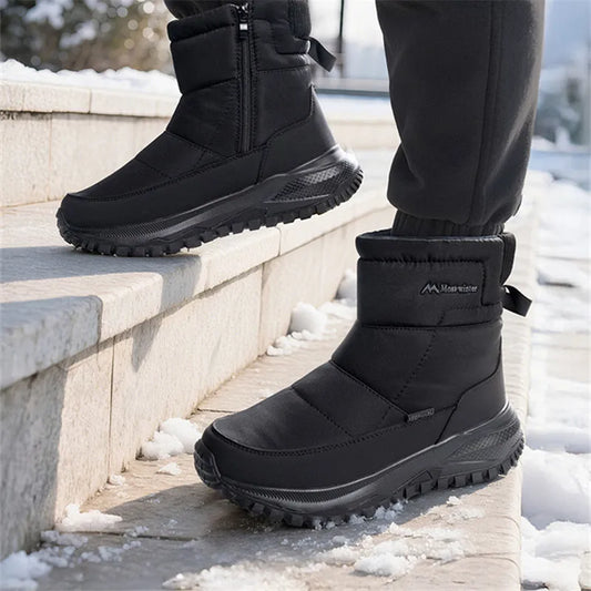Brand Winter Sneakers Men's Boots Thick Plush Warm Men's Snow Boots Soft Non-Slip Men Ankle Boots Outdoor Waterproof Men's Boots
