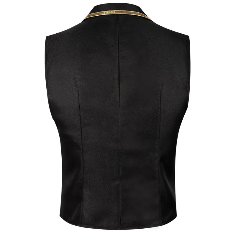 Men Suit Vest British Style Slim Contrast Color Male Waistcoat Turn Down Collar Single-breasted Wedding Party Man Vest