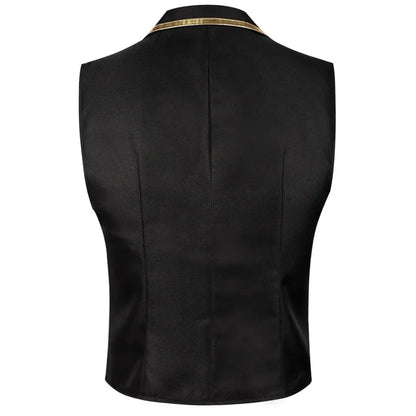 Men Suit Vest British Style Slim Contrast Color Male Waistcoat Turn Down Collar Single-breasted Wedding Party Man Vest