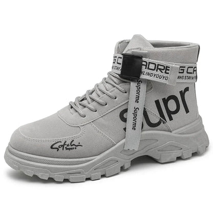 Cloth Men Boots High Top Ankle Boots British Style Men Casual Shoes Outdoor Breathable Walking Sneakers Comfortable Work Boots