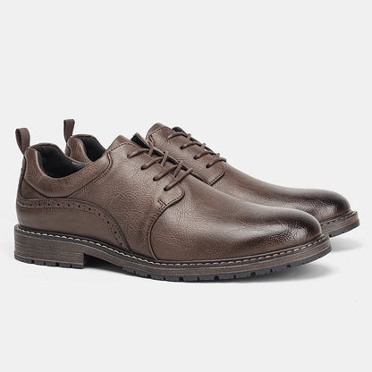 Size 40-46 Men's Casual Leather Shoes Comfortable Fashion Brand Derby Shoes