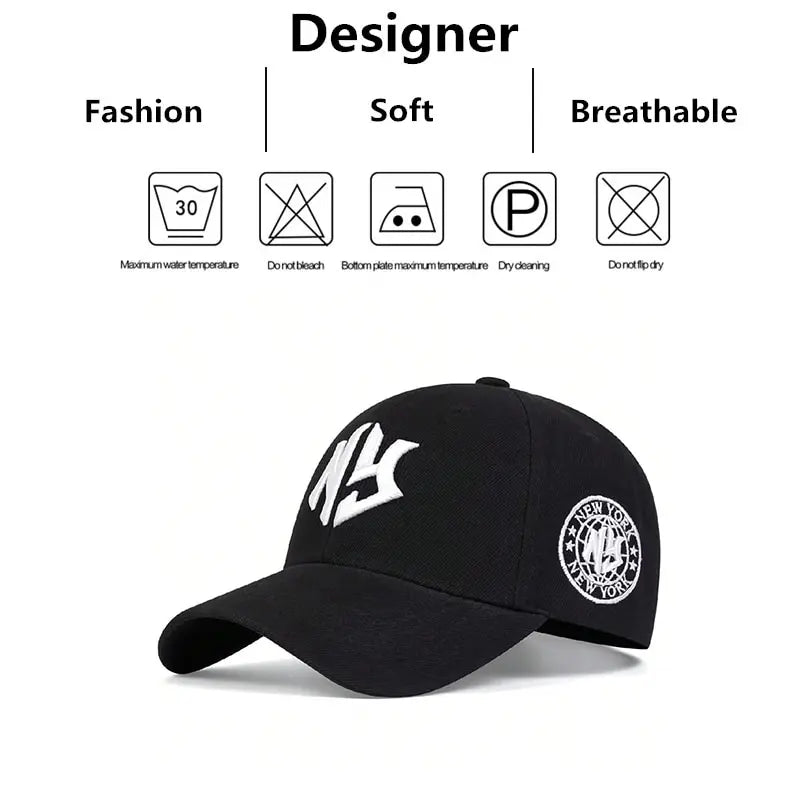 Unisex NG Letter Embroidery Baseball Caps Spring Autumn Outdoor Adjustable Casual Hats Sunscreen Hat