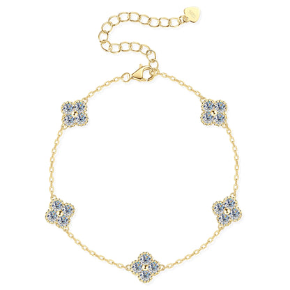 3mm Certified Moissanite Pendant Necklace for Women Classic Clover Flower Neck Chain 100% Pure 925 Silver Chain Charm