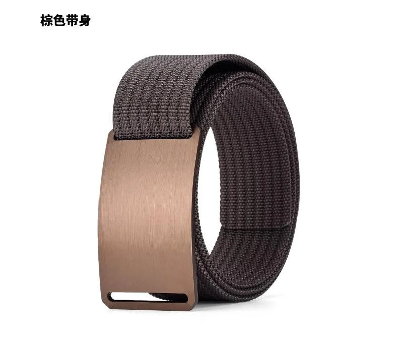 Aluminum Buckle Nylon Belt New Outdoor Belt men's Casual Canvas Woven Belt Leather Belt Men Cinto Preto Y005