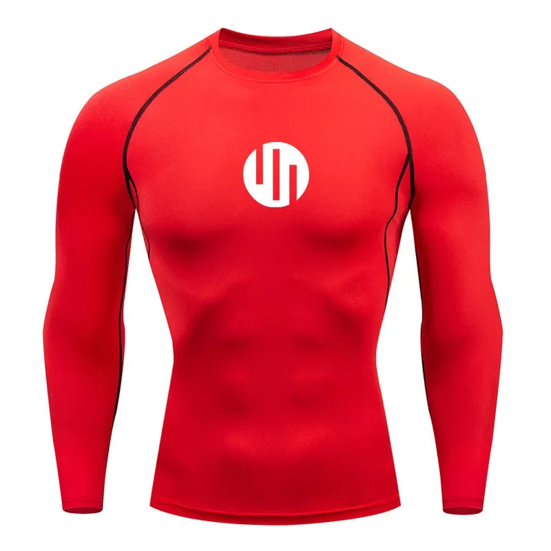 Running Men's Compression Long sleeve T-Shirt Gym Sports underwear Quick-drying Sweat-Wicking Sunscreen Second Skin Workout Men