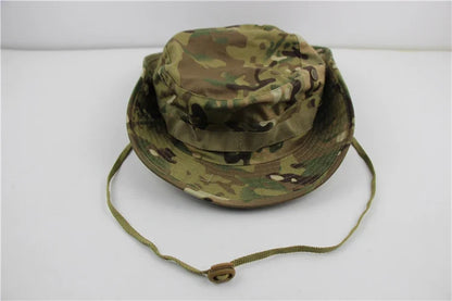 Camouflage Tactical Boonie Hats Camping Climbing Bucket Sniper Hat Men Outdoor Fishing Hiking Cap Sun Protective Boonie Caps
