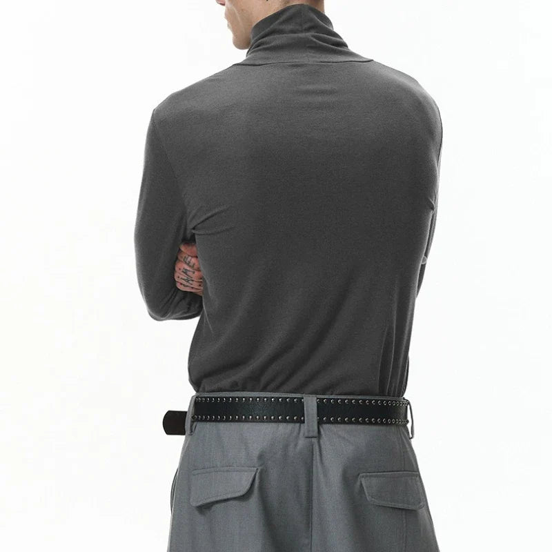 Autumn New Arrival Slim Fit Long-Sleeved Wool Turtleneck Base Layer T-Shirt High-quality Men's Slim-fit Undershirt-190g
