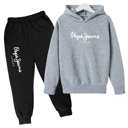 Leisure Letter Print 2pcs Hoodie+Pants Tracksuits 3-13 Years Boys Girls Spring Autumn Outfits Streetwears Children Clothes