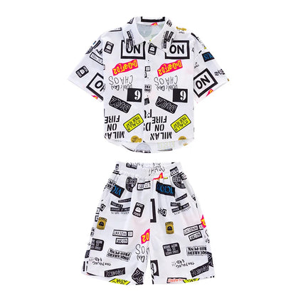 Hot Sale Cheap Price Kids Boy Summer Clothing Set Shirt And Shorts 2 Pieces Clothes Set with Printed Children Casual Streetwear