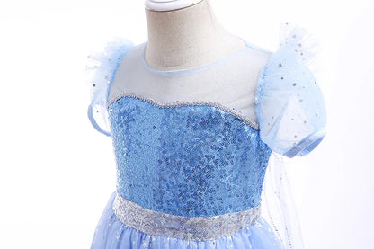 2026 Disney Elsa Costume for Girls Light-Up Frozen Snow Queen Dress With LED Lights Fancy Frock for Kids Birthday Party Set