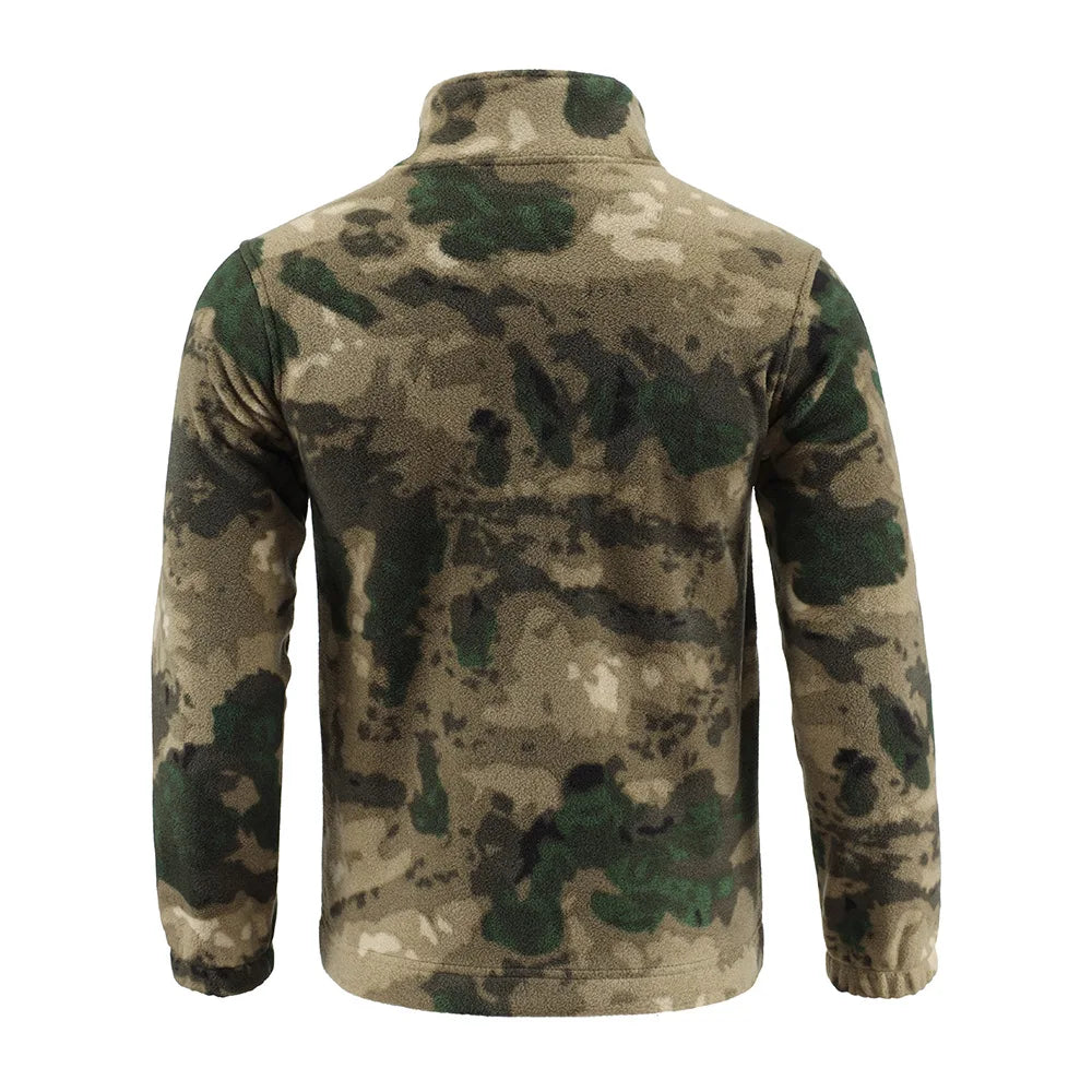 Outdoor Camouflage Fleece Jacket Double-Sided Shake Fleece Cardigan Tactical Jacket Warm Mountaineering Suit