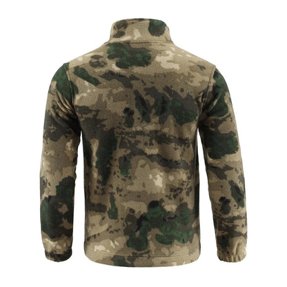 Outdoor Camouflage Fleece Jacket Double-Sided Shake Fleece Cardigan Tactical Jacket Warm Mountaineering Suit