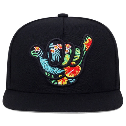 Unisex Colorful Fingers Embroidery Hip-hop Hats Outdoor Adjustable Casual Baseball Caps Sunscreen Hat