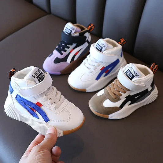 Children New Fashion Sports Shoes Toddler Breathable Mesh Sneaker Soft Sole Basketball Running Shoes Hook and Loop Comfort Shoes