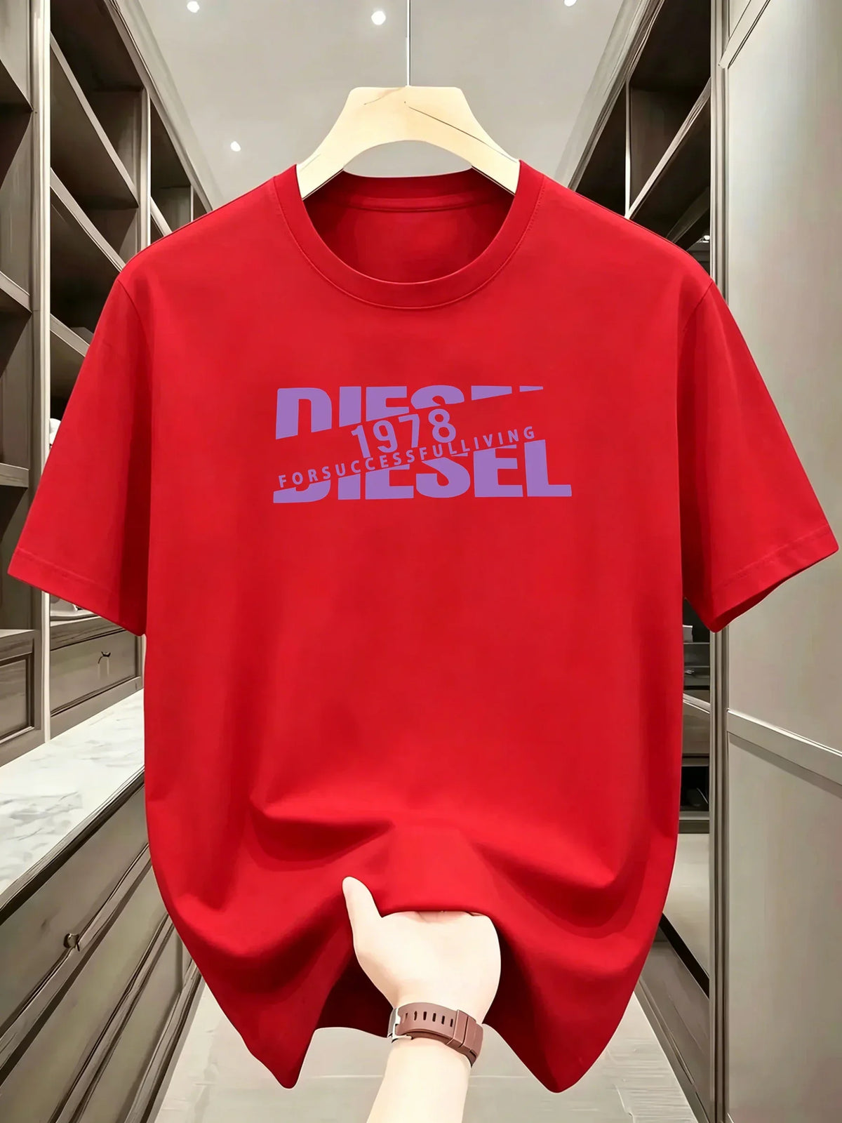 New European and American Trendy Men's Fashionable Casual Short Sleeved T-shirt, Solid Color T-shirt, Men's Summer Sports Tops