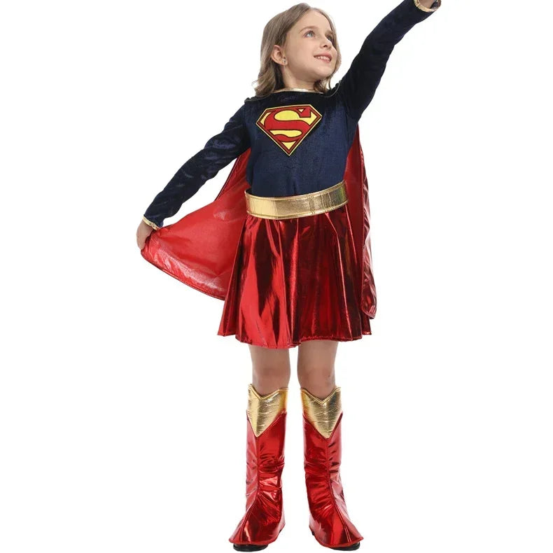 Halloween Carnival Party Girls Supergirls Costume Cosplay Movie Kids Christmas Stage Performance Fancy Dress