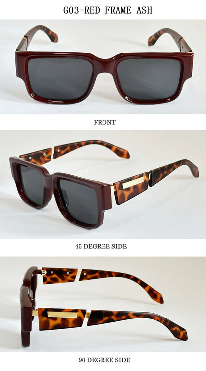 New Square Sunglass Men Luxury Sunglasses Women Vintage Fashion Glasses Summer Vacation Gafas De Sol Hombre Lunette Soleil Femme