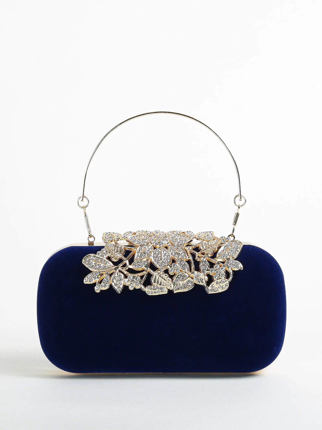 Rhinestone Clutch Bag with Crystal Floral Clasp Women Evening Handbag Formal Party Purse