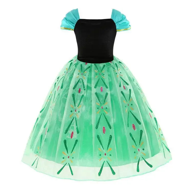 Elsa Dress for Girls 2-10 Yrs Birthday Role Anna Elsa Princess Dress for Kids Halloween Carnival Party Girls Costume