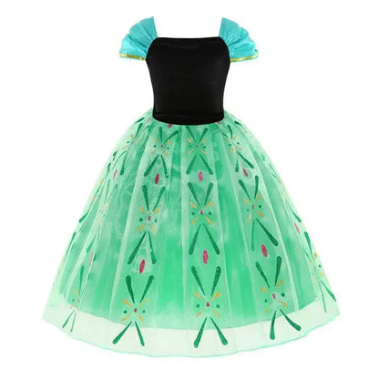 Elsa Dress for Girls 2-10 Yrs Birthday Role Anna Elsa Princess Dress for Kids Halloween Carnival Party Girls Costume
