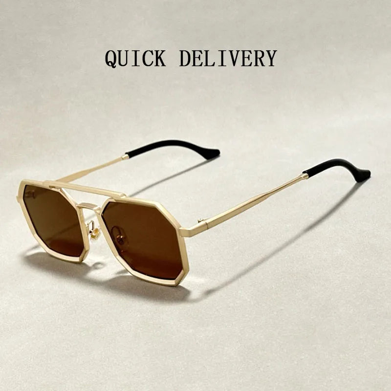 Blue Square Sunglasses For Men Retro Metal Steampunk Sunglasses Women Vintage Fashion Glasses Gafas De Sol Hombre Zonnebril Sun