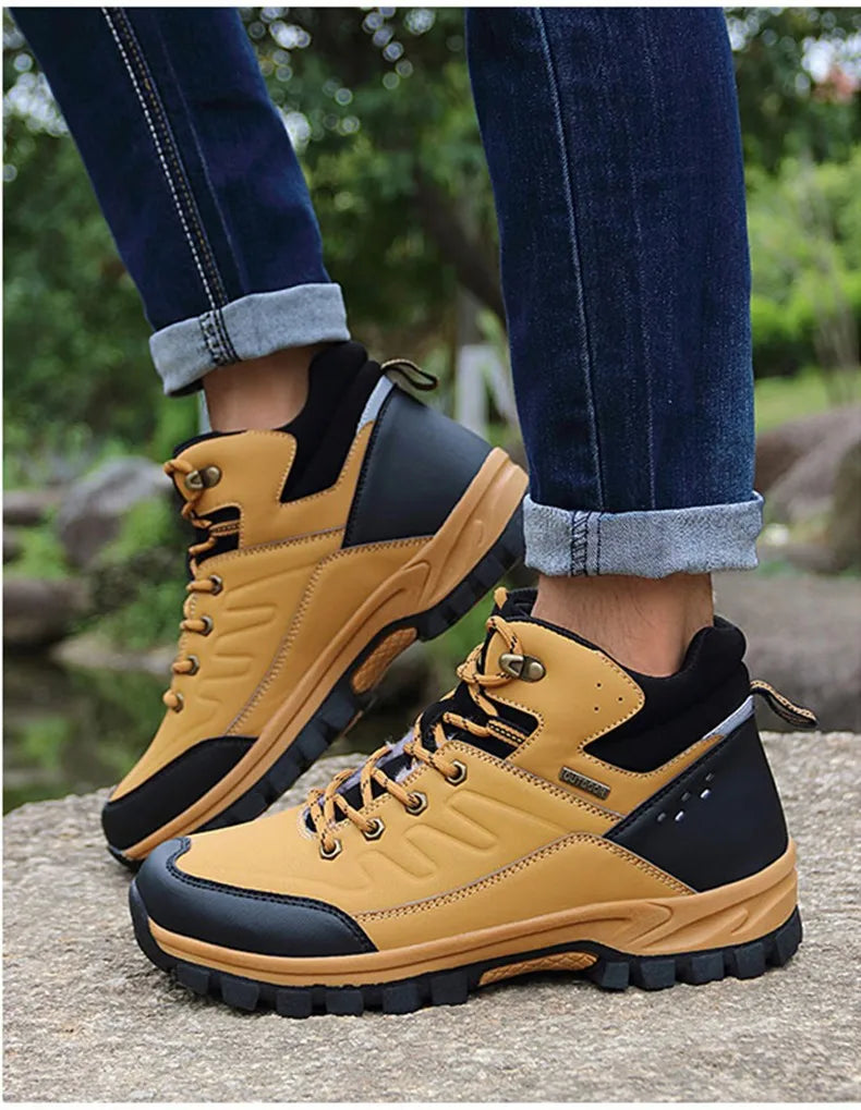 New Winter Men Boots Fur Warm Snow Boots Men Winter Boots Work Shoes Men waterproof Ankle Boots Outdoor Men's Sneakers Footwear