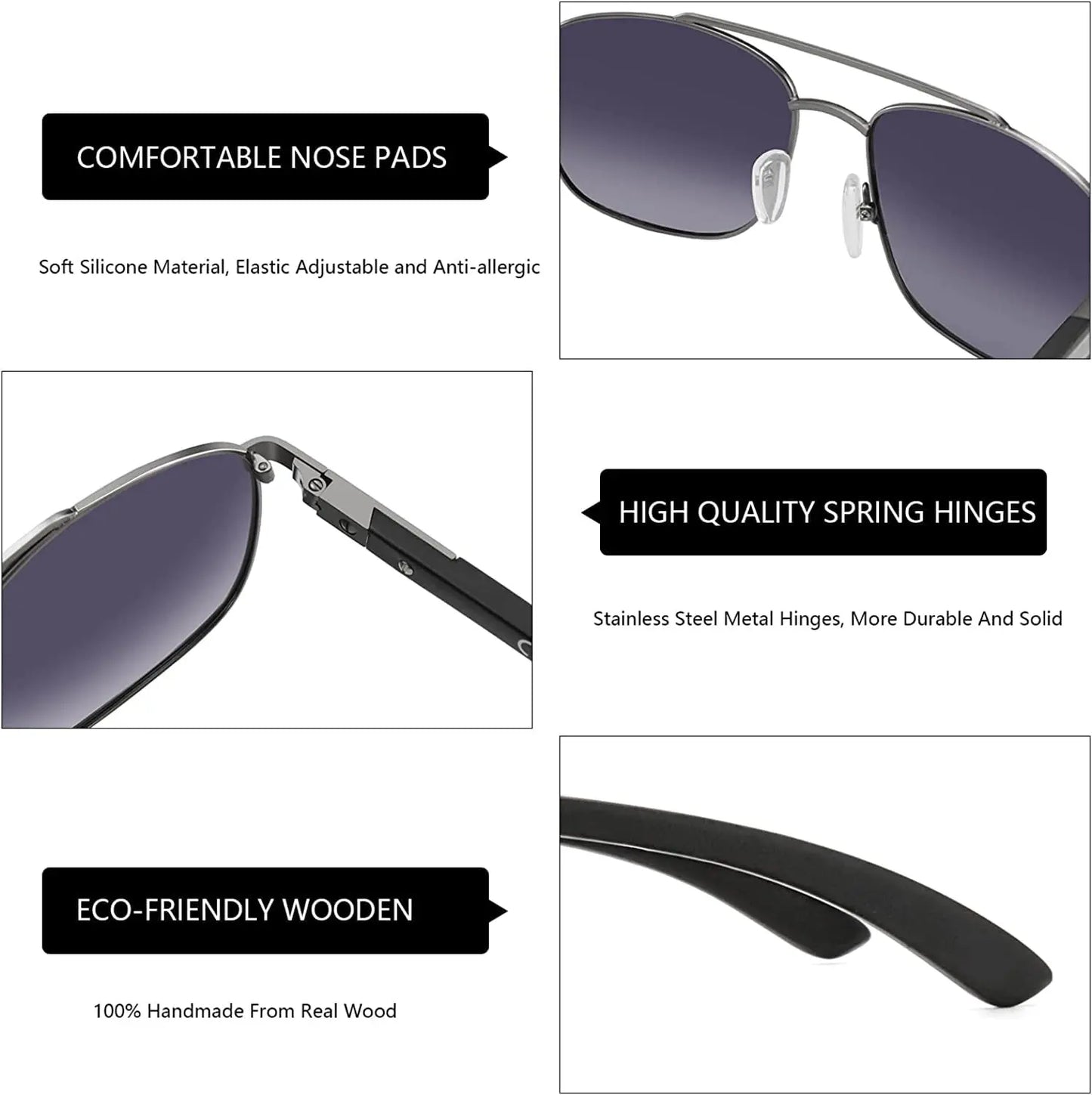 2026 Wood Polarized Sunglasses for Men100% UV Protection Fishing Driving Golf Shade Sun Glasses