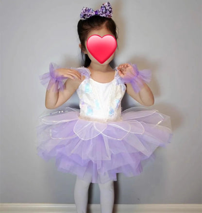 Children's Day Dance Dress Girl Ballet Princess Summer Dresses Girls Ballet Sequins Outfit Kids Clothes Vestidos Birthday Gift