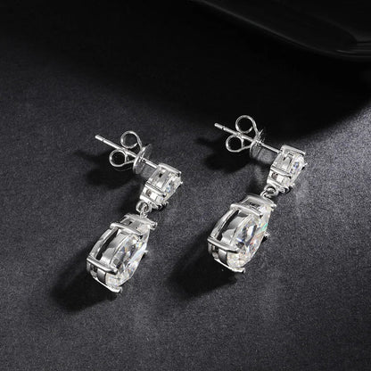 Pear Cut Mossanite Gemstone Drop Earrings 7*11MM for Women Lab Grown Emerald Pink Padparadscha Wedding Party Stud Earring