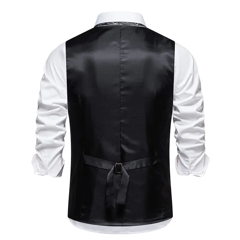Men's Suit West Retro Striped Mail Single Breasted Waistcoat Wedding Groomsman Dress Banquet Business Daily Work Outfit Top Coat