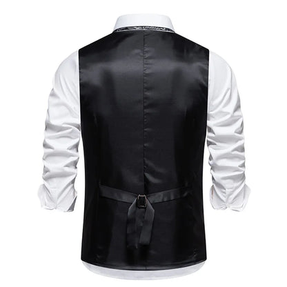 Men's Suit West Retro Striped Mail Single Breasted Waistcoat Wedding Groomsman Dress Banquet Business Daily Work Outfit Top Coat