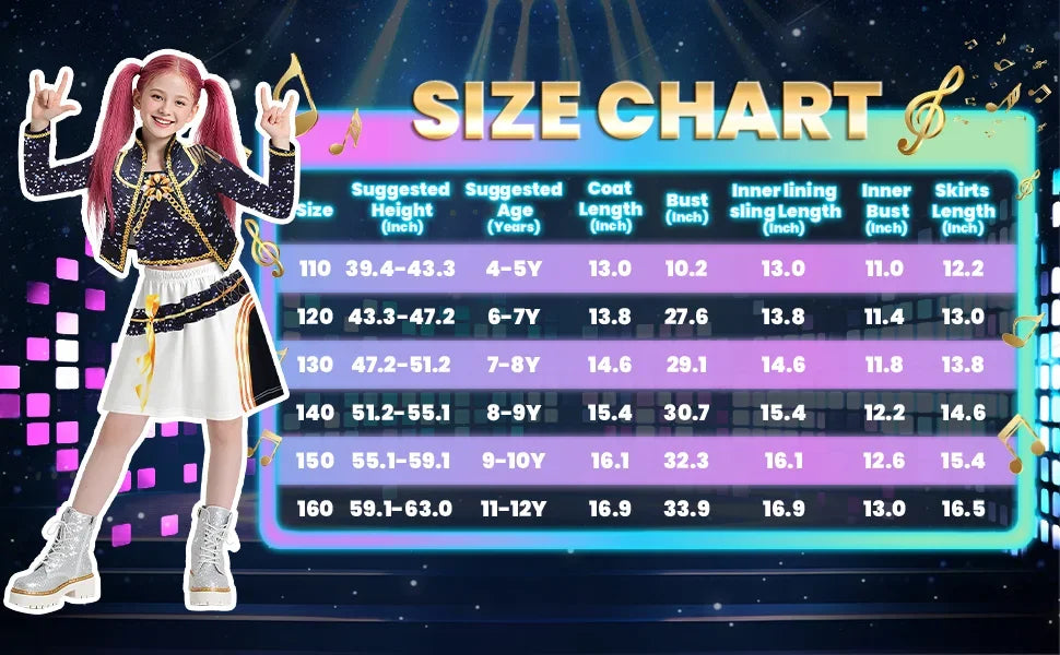 3Pcs Kpop Costume Rumi Singer Dance Dress 3D Print Girls Halloween Christmas Costumes Cosplay Fancy Stage Performance Outfits
